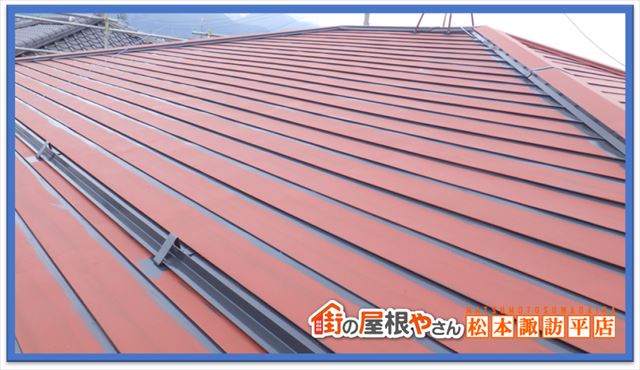 塩尻市屋根塗装　中塗りダメ込み